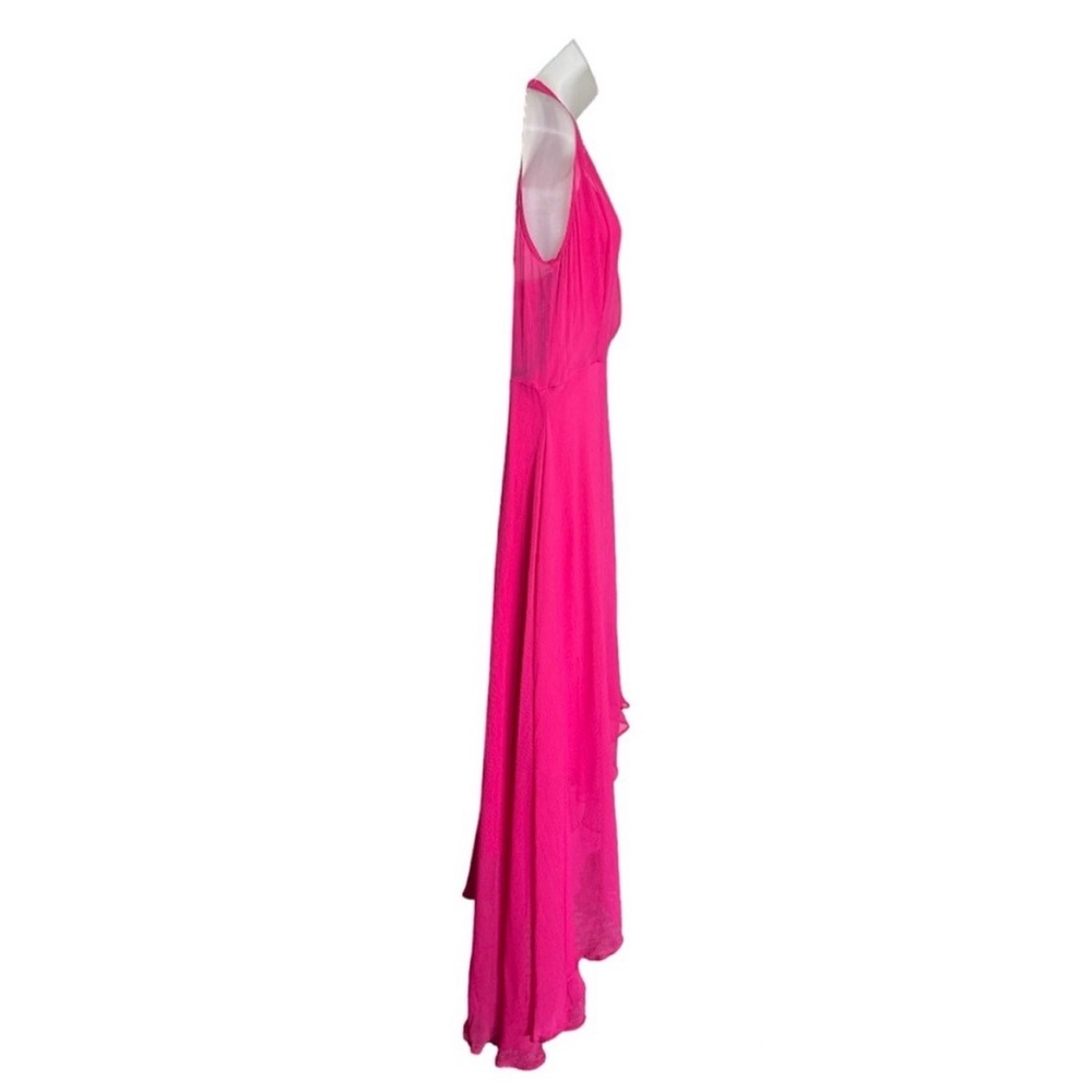 NWT Calvin Klein Cocktail Dress Size 10 Hibiscus High Low Chiffon - Picture 4 of 15